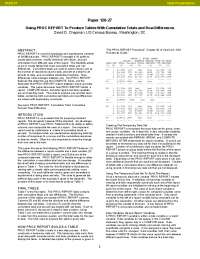 SUGI 27: Using PROC REPORT to Produce Tables with ...