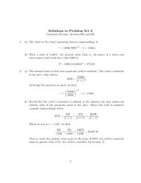 Solutions to Problem Set 2 | Schemes and Mind Maps Finance | Docsity