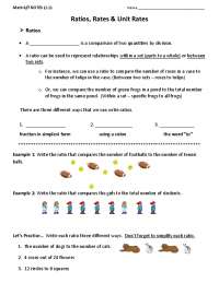 Ratios, Rates & Unit Rates