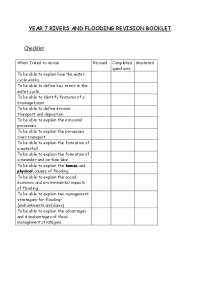 YEAR 7 RIVERS AND FLOODING REVISION BOOKLET ...