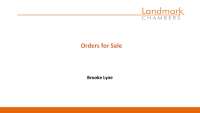 Orders for Sale