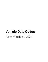 Vehicle Data Codes