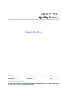 ISO 9001:2008 Quality Manual