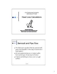 Bernoulli and Pipe Flow