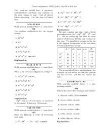 Quiz 2: Multiple Choice Questions on Atomic Structure and Ionization Potentials