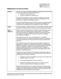 Heriot-Watt Uni Mitigating Circumstances: Notification & Application