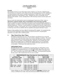 University Scheduling Process: Class Times, Balance, and Changes