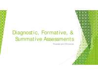 Diagnostic, Formative, & Summative Assessments