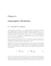 Lagrangian Mechanics