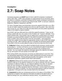 2.7: Soap Notes