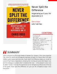 SUMMARY Never Split the Difference