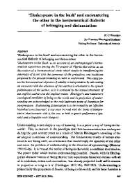 'Shakespeare in the bush' and encountering the other in the ...