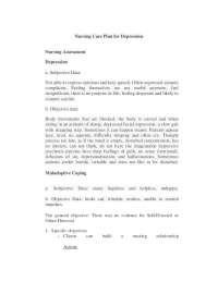 Nursing Care Plan for Depression