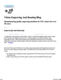 Superscript and Subscript
