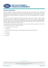FRS 102 and Financial Instruments: Accounting Requirements and Measurement