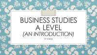 Business studies a level (an introduction)