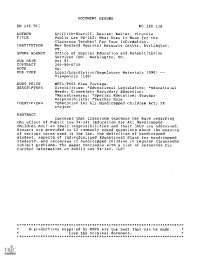 Understanding Public Law 94-142: Implications for Classroom Teachers