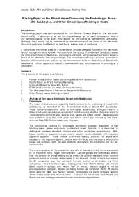 Nestlé- Baby Milk and Other Ethical Issues Briefing Note