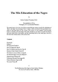 The Mis-Education of the Negro: A Critical Analysis of Black Education in America