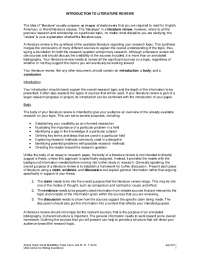 Writing a Literature Review: Synthesizing Previous Research