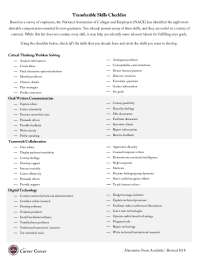 Transferable Skills Checklist | Slides Technology | Docsity