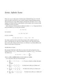 Infinite Series: Convergence and Divergence