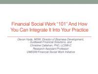 Financial Social Work: Integrating Financial Issues into Social Work Practice