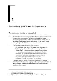 Productivity growth and its importance | Study notes Economics | Docsity