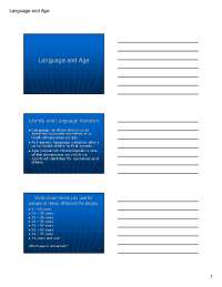 Language and Age