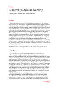 Nursing Leadership: Transformative, Emotional Intelligence, Relational, Task-Focused