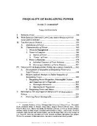Inequality of Bargaining Power