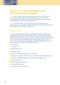 Characteristics of a Reformed Second Chamber: Authority, Representation, and Independence