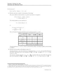 Calculus I: Finding Extrema, Intervals, and Inflection Points of f(x) = cos²(x) − 2 sin(x)