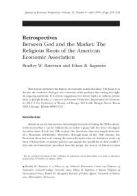 Formation of American Economic Association: Protestant Churches, Economists, & Laissez-Fai