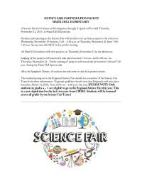 Hazel Dell Elementary Science Fair Project Guidelines