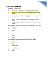 ECO 201 - Final Exam Review Latest