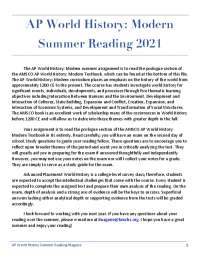 AP World History Summer Reading: Maguire's Guide to World History from 1200 CE to Present