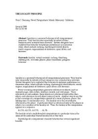 The Locality Principle: A Universal Behavior in Computational Processes