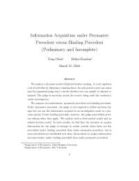 Comparing Judicial Incentives under Persuasive and Binding Precedent