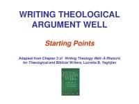 WRITING THEOLOGICAL ARGUMENT WELL