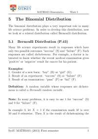 Bernoulli and Binomial Distributions: Probability of Success in Independent Trials