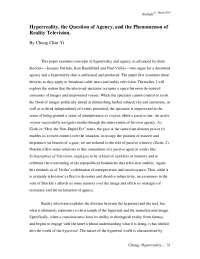 Hyperreality and Agency: A Critical Analysis of Reality Television