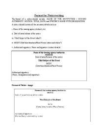 Format for Notice writing | Summaries Technical Writing | Docsity