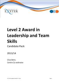 Level 2 Award in Leadership and Team Skills