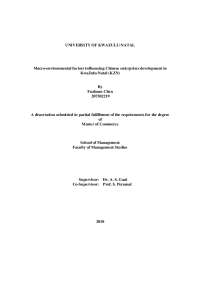 UNIVERSITY OF KWAZULU-NATAL Macro-environmental ...
