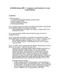 Acceptance and Intention to Create Legal Relations: A Comprehensive Guide