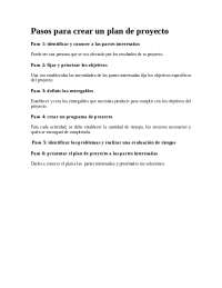 Pasos para crear un plan de proyecto.docx | Essays (high school ...