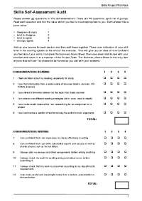 Skills Self-Assessment Audit