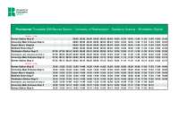 University of Roehampton Transportation Provisional Timetable