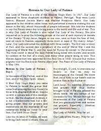 Novena to Our Lady of Fatima: Prayers and Devotion to the Virgin Mary